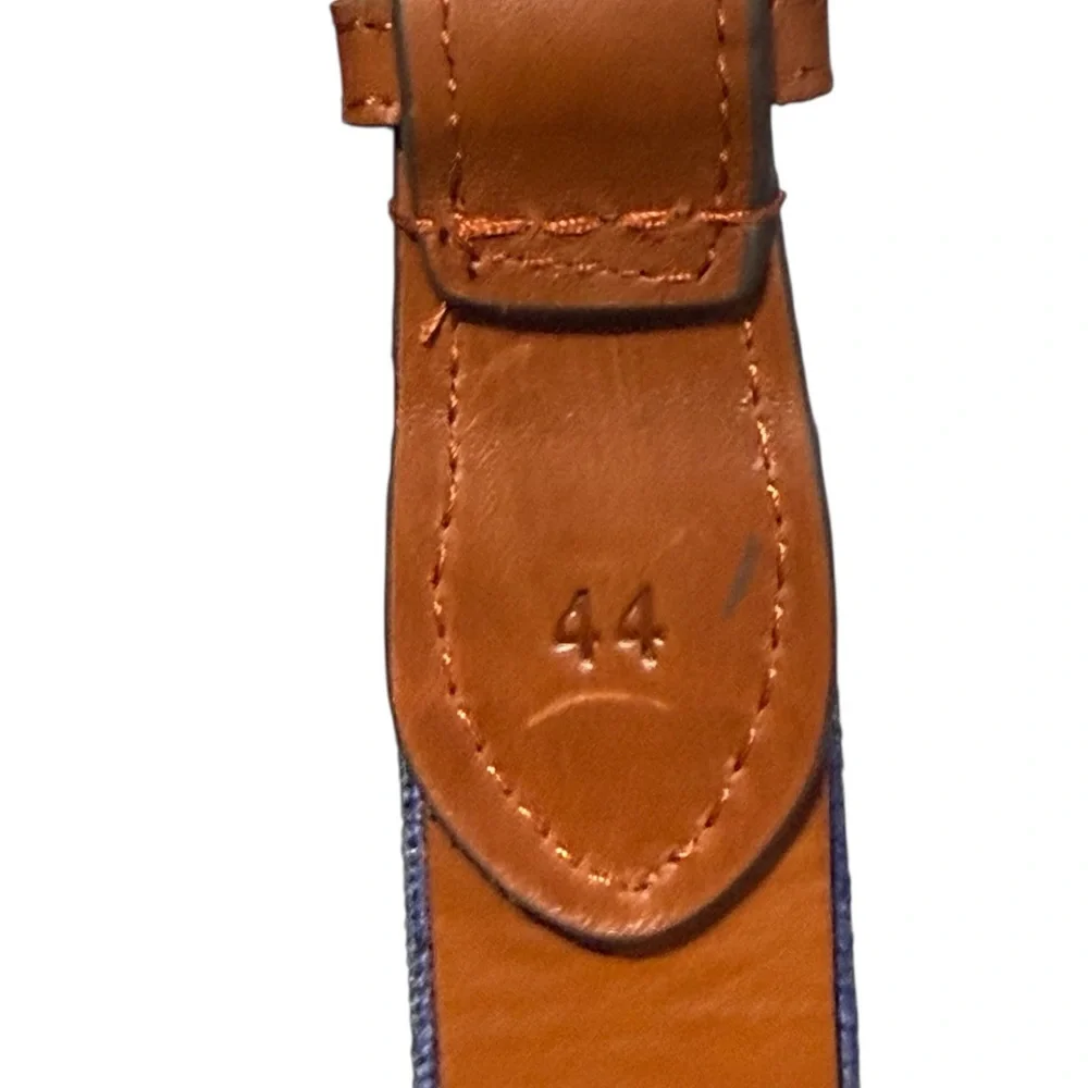 NWT! Smathers & Branson Needlepoint Cross Clubs Cotton and Leather Belt Golf